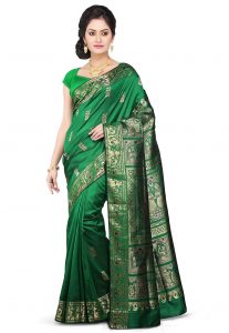 Handloom Pure Sournachuri Silk Saree in Green Handloom Pure Sournachuri Silk Saree in Green