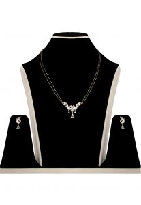American Diamond Mangalsutra in White and Pink American Diamond Mangalsutra in White and Pink