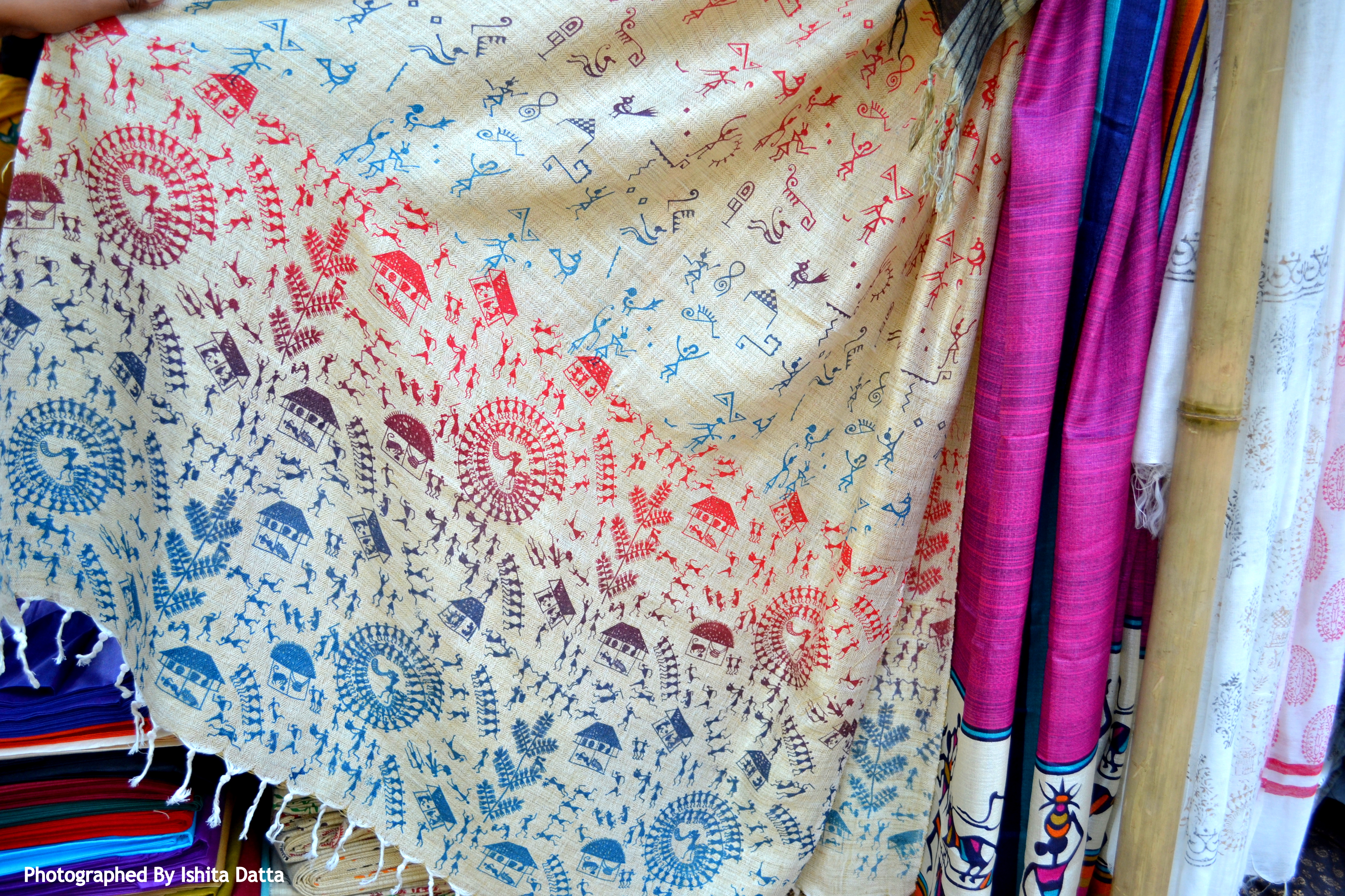 Buy Designer bandhani warli dress material bandhej in cotton silk ... Buy Designer bandhani warli dress material bandhej in cotton silk ...
