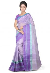 Bengal Handloom Pure Cotton Tant Saree in Purple Bengal Handloom Pure Cotton Tant Saree in Purple