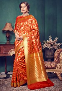 Kanchipuram Saree in Orange Kanchipuram Saree in Orange
